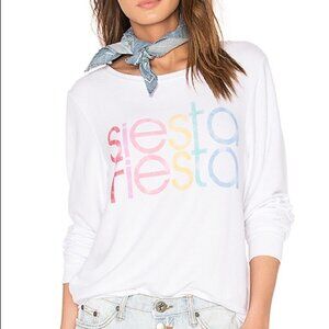 Wildfox Siesta Fiesta rainbow graphic sweatshirt